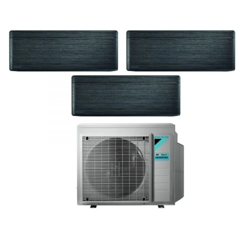 Daikin Bluevolution Trial Split Inverter-Klimaanlage, stilvolles echtes Blackwood der 9+9+9-Serie mit 3MXM52N R-32 integriertem WLAN, 9000+9000+9000 schwarze Holzfarbe – italienische Garantie