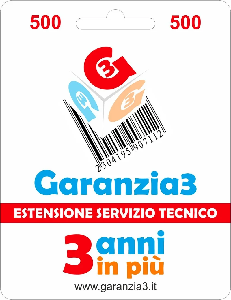 GARANZIA 3 Estensione del Servizio Tecnico Fino a 500,00 Euro