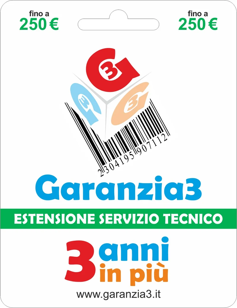 GARANZIA 3 Estensione del Servizio Tecnico Fino a 250,00 Euro