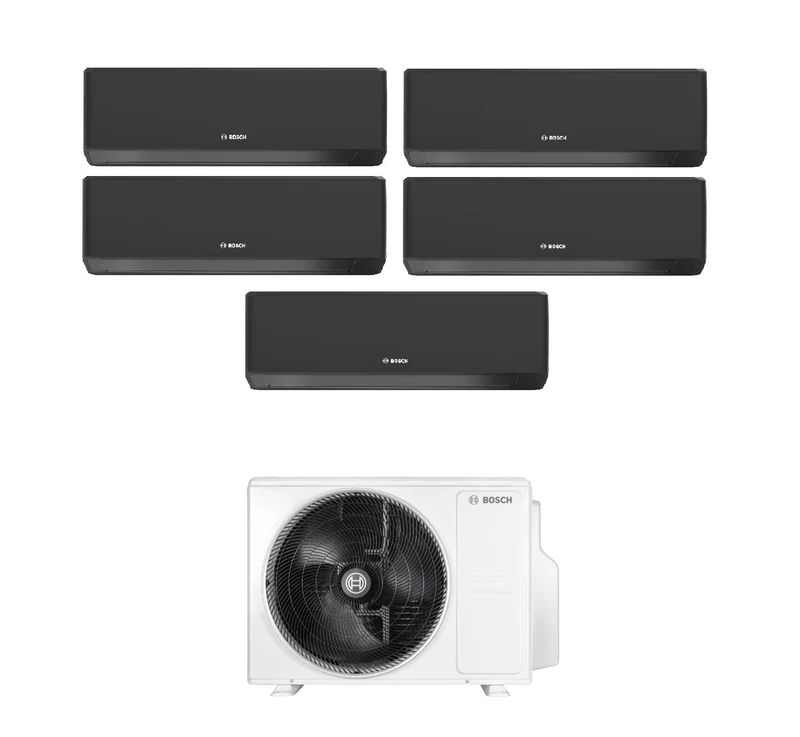 Penta Split-Klimaanlage Bosch CLIMATE 7000i Schwarz 7+7+7+9+9 mit 5000M 125/5 E R-32 integriertem WLAN