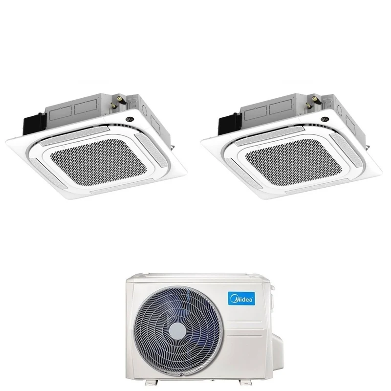 Condizionatore Dual Split a Cassetta Midea 9+12 con M2OE-18HFN8-Q R-32 Wi-Fi Optional con Telecomando e Griglia