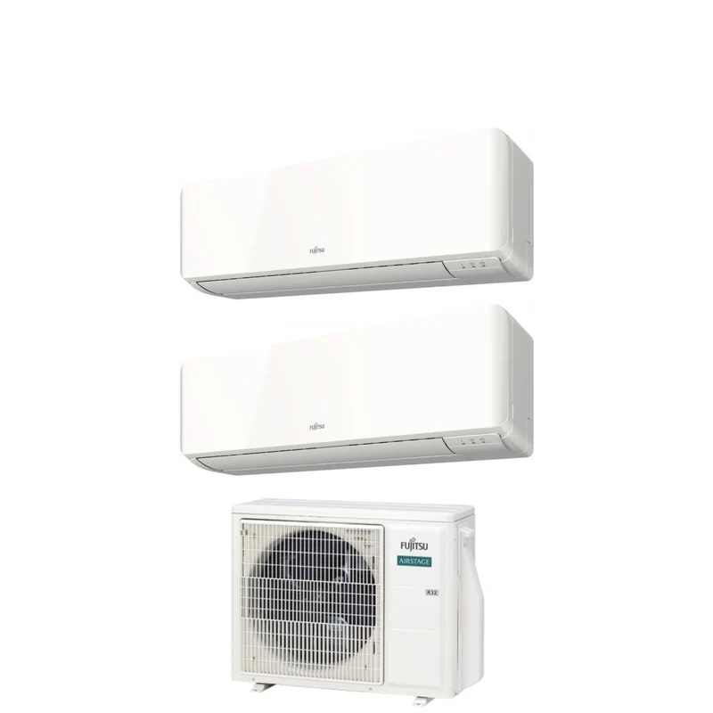 OUT - Condizionatore Dual Split Fujitsu KM 7+9 con AOEG14KBCA2 R-32 Wi-Fi Optional