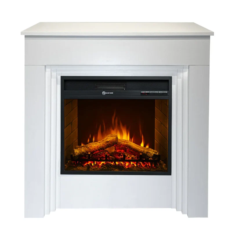 Camino elettrico da terra Divine Fire BELLINI in legno Bianco