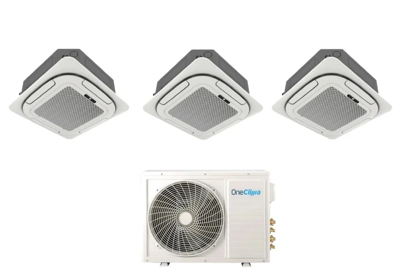 Condizionatore OneClima Trial Split Cassetta 4 Vie 12+12+18 con MLT42X5Y/24 R-32 Wi-Fi Optional Griglia Inclusa e Telecomando di Serie