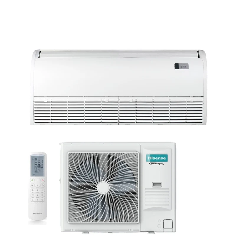 Hisense Inverter-Decken-/Standklimaanlage TURBO-Serie 60000 BTU AUV175UR4RC4 + AUW175U6RP4 R-32 Wi-Fi (optional) mit Standardfernbedienung im Lieferumfang enthalten