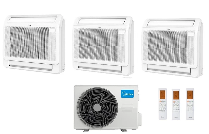 Midea Console Trial Split-Klimaanlage 9+9+12 BTU mit M3OG-21HFN8-Q R-32 Wi-Fi optional