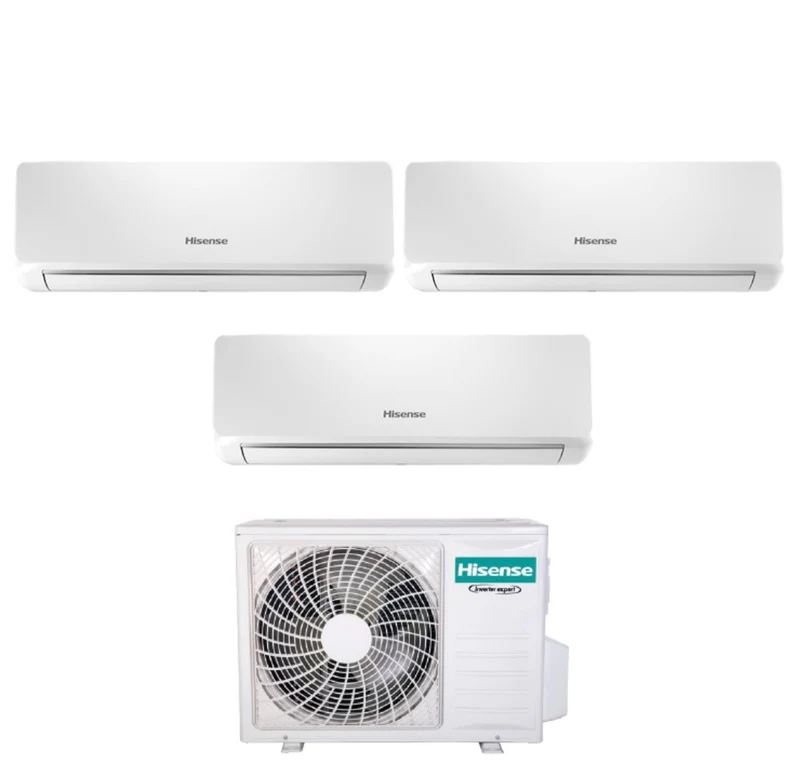 Climatizzatore Condizionatore Hisense Trial Split Inverter serie BIO AIR 9+9+12 con 3AMW62U4RJC R-32 Wi-Fi Integrato 9000+9000+12000