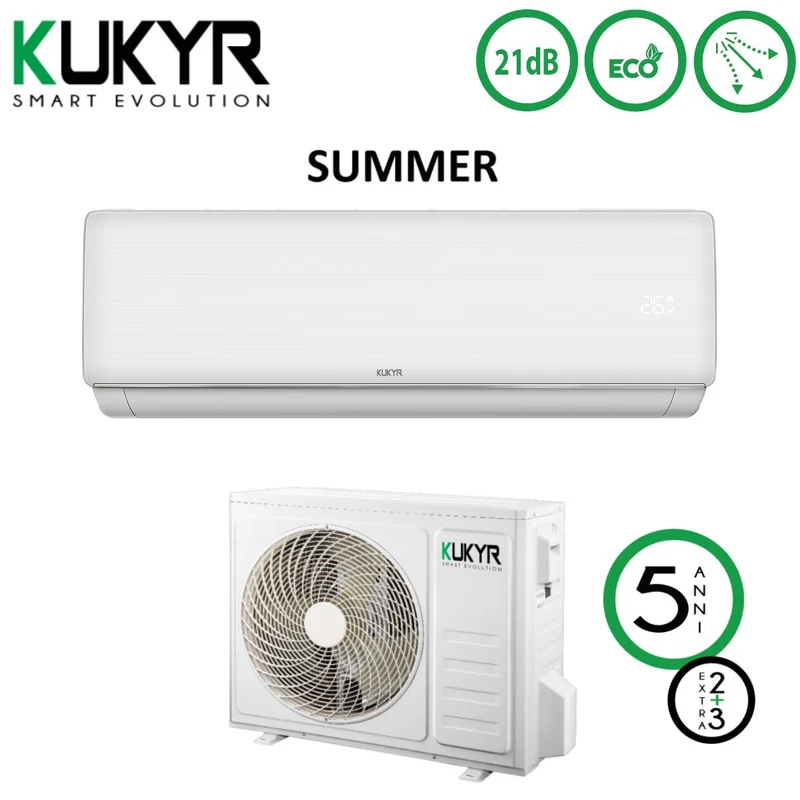 Climatizzatore Condizionatore Kukyr Inverter serie SUMMER 12000 Btu SUMMER12 R-32 Classe A++/A+