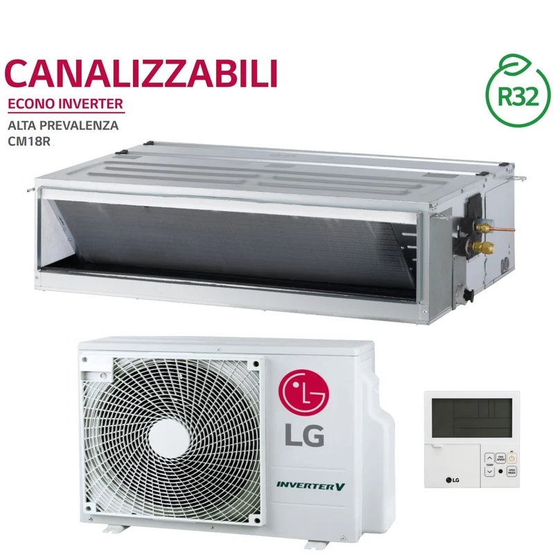 Climatizzatore Condizionatore LG Canalizzabile Econo 18000 Btu CM18R.N10 R-32 A++/A+ Wi-Fi Optional Comando a Filo Incluso