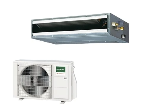 Fujitsu Inverter-Kanalklimaanlage Niederdruck KL-Serie 18000 Btu ARXG18KLLAP R-32 Klasse A++/A+ Steuerung ausgeschlossen