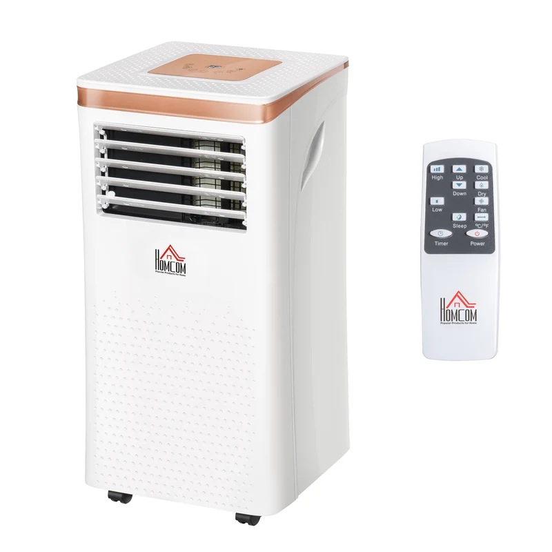 EASYCOMFORT Tragbarer Luftentfeuchter für Klimaanlagen mit Fernbedienung, 24-Stunden-Timer und 2 Geschwindigkeiten, 1122 W, Energieklasse A, 10000 BTU, 35,5 x 34 x 70 cm, Weiß