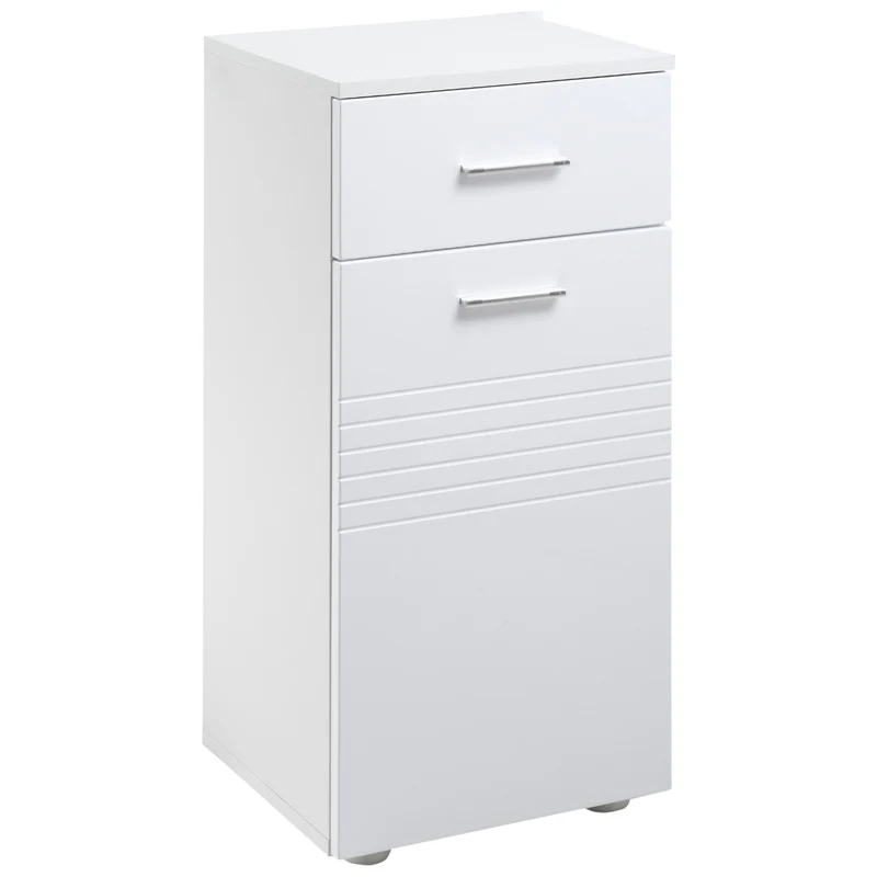 Easycomfort Mobile Bagno in Legno con Cassetto e Armadietto 1 Anta con Mensole, 35x30x77.5cm