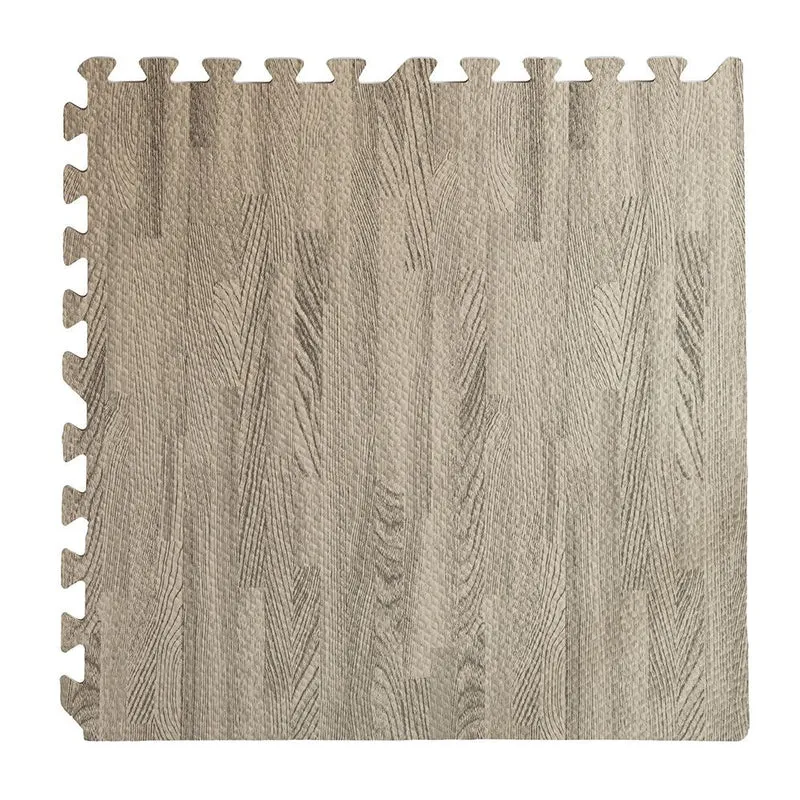 4 Stück weicher Puzzlematten-Teppich mit Eschenholz-Effekt, 60 x 60 x 0,8 cm, für Kinder zum Spielen im Innenbereich