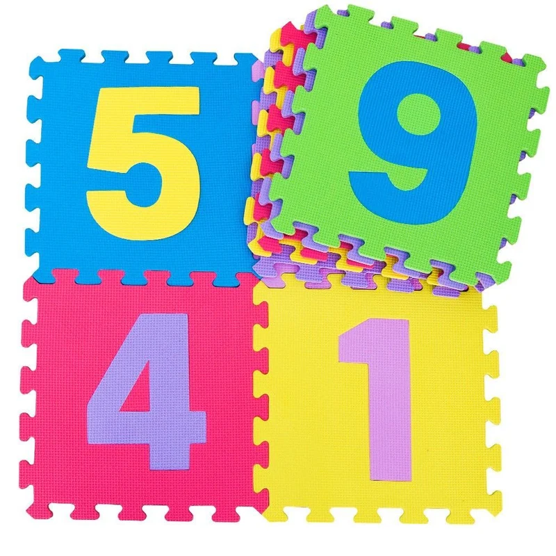 9PCS Teppichfliesen-Puzzlematte ZAHLEN 32X32X1 für Kinder-Indoor-Spiel