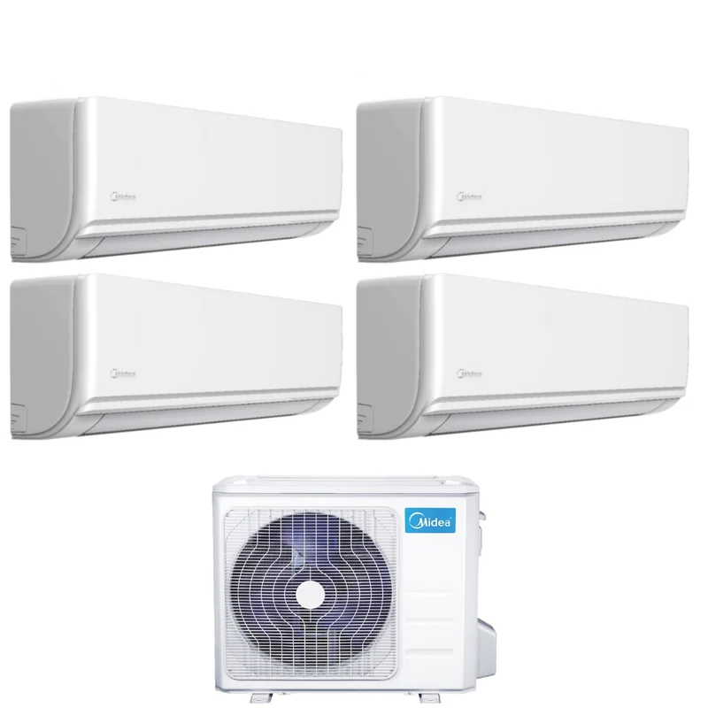 Climatizzatore Condizionatore Midea Quadri Split Inverter serie EXCLUSIVE 9+9+9+12 con M4O-36FN8-Q R-32 Wi-Fi Optional 9000+9000+9000+12000