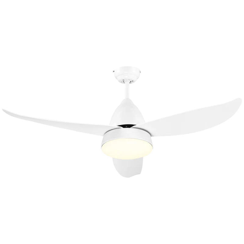 Easycomfort Deckenventilator mit LED-Licht und Fernbedienung inklusive, 6 Geschwindigkeiten, ?122x45cm