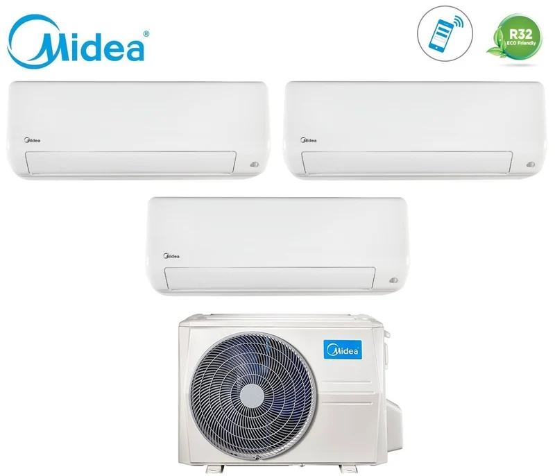 Midea Trial Split Inverter-Klimaanlage ALL EASY PRO 9+9+9-Serie mit M3OF-21HFN8-Q R-32 integriertem WLAN 9000+9000+9000