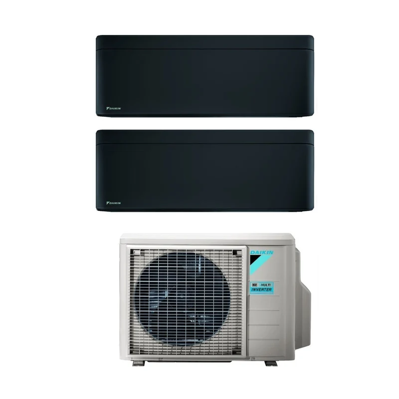 Daikin Stylish Total Black 7+9 Dual-Split-Klimaanlage mit 2MXM50A R-32 integriertem WLAN. Schwarze italienische Garantie