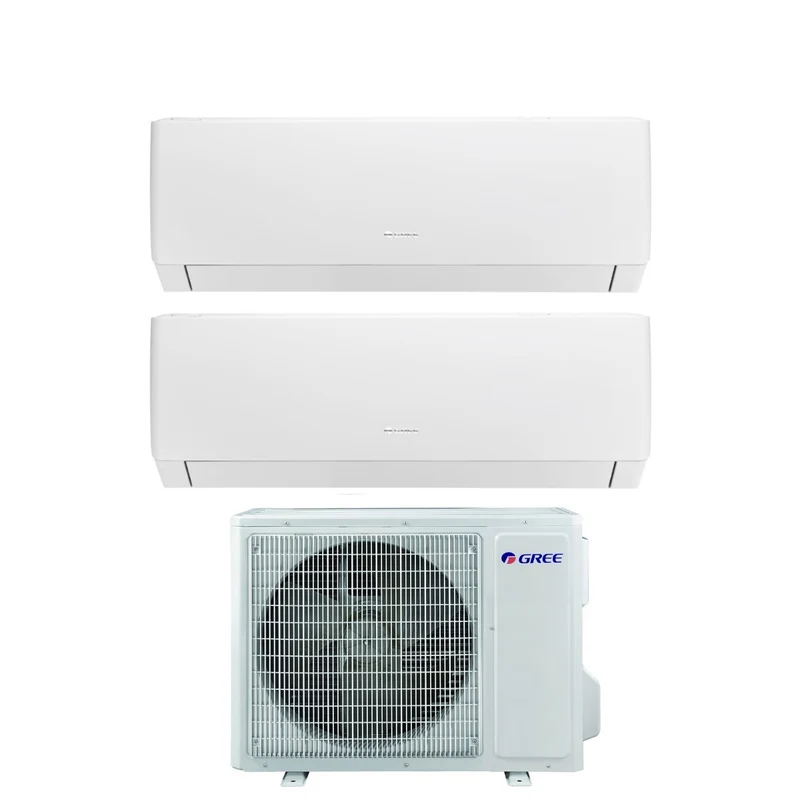 Gree Dual Split Inverter PULAR Serie 7+12 Klimaanlage mit GWHD(14)NK6OO R-32 Integriertem Wi-Fi 7000+12000