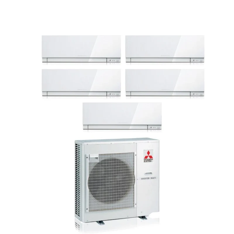 Mitsubishi Electric Penta Split Inverter-Klimaanlage KIRIGAMINE ZEN WHITE MSZ-EF 9+9+9+15+18 Serie mit MXZ-5F102VF R-32 integriertem WLAN, weiße Farbe 9000+9000+9000+15000+18000
