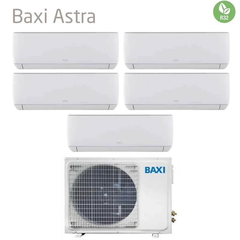 Baxi Penta Split-Inverter-Klimaanlage Astra Serie 7+7+12+12+12 mit LSGT125-5M R-32 WLAN optional 7000+7000+12000+12000+12000 – Neu