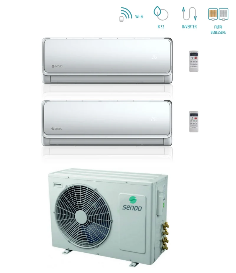 Climatizzatore Condizionatore Dual Split Inverter Sendo IKAROS L 12000+12000 con SFM-27OU3-AU2 R-32 Wi-Fi Integrato 12+12