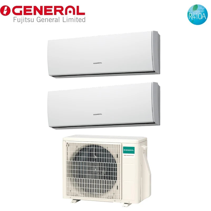 Climatizzatore Condizionatore General Fujitsu Dual Split Inverter serie LUCA 9+12 con AOHG18LAC2 R-410 9000+12000