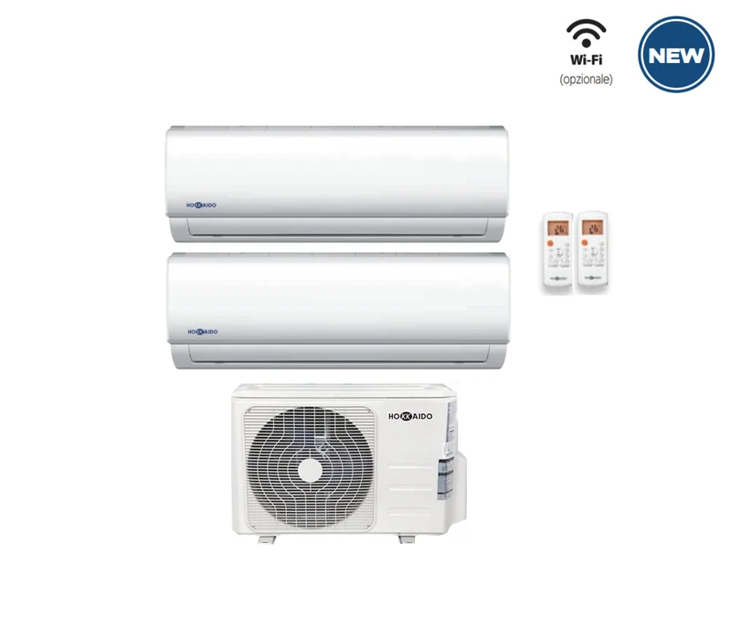 Climatizzatore Condizionatore Dual Split Inverter R-32 Hokkaido Active Line 9000+12000 btu con HCKU 470 Z2 Wi-Fi Optional 9+12