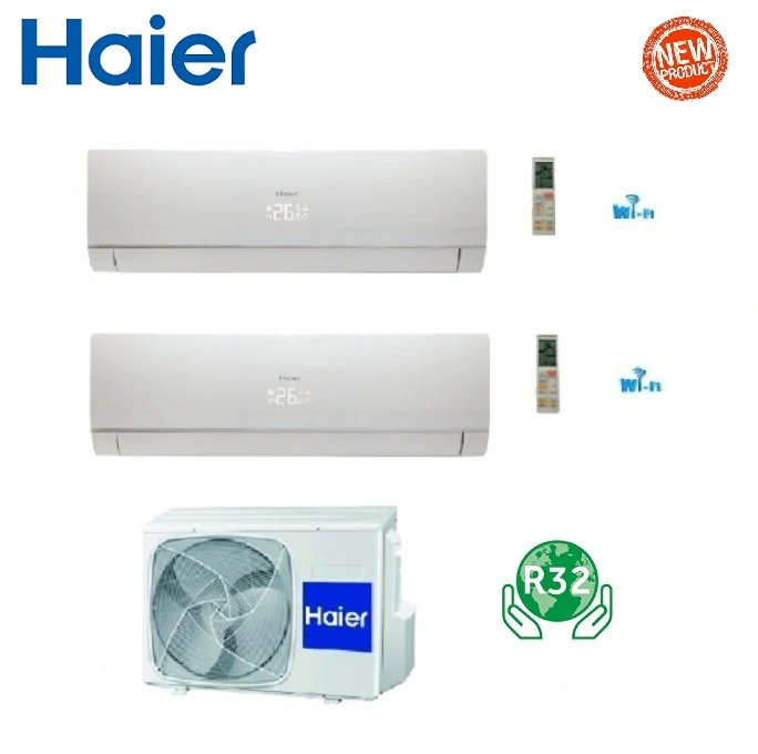 HAIER DUAL SPLIT INVERTER KLIMAANLAGE NEBULA GREEN WHITE 12+12 Serie mit 2U50S2SC1FA R-32 Wi-Fi Klasse A++ 12000+12000