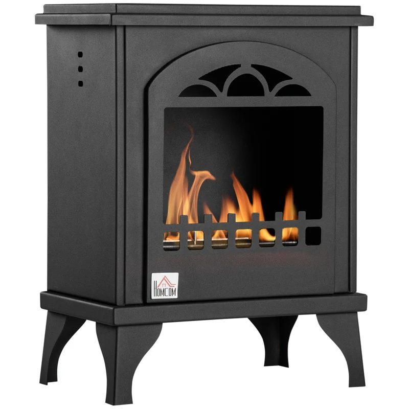 EASYCOMFORT Camino Bioetanolo in Metallo da 3h di Combustione con Serbatoio da 1.2L e Copertura 25m², 41x25x54 cm, Nero