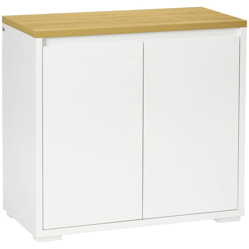 Easycomfort Mobile Multiuso con Armadietto a 2 Livelli in Truciolato e Ripiano regolabile, 80x37x75cm