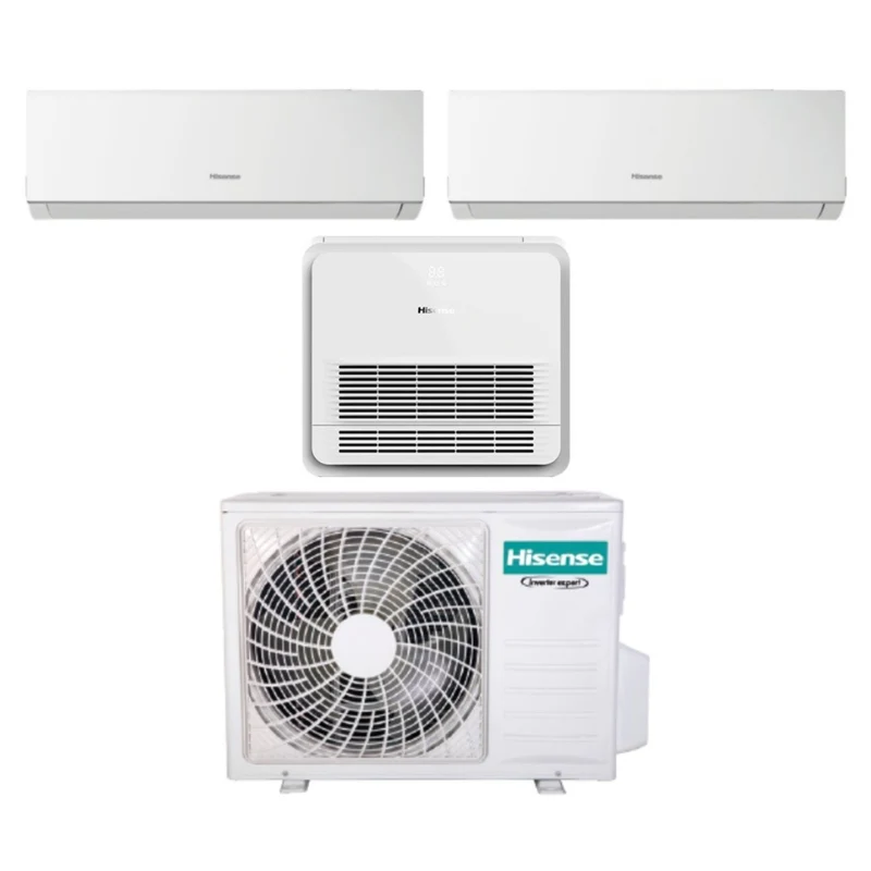 Klimaanlage Hisense Trial-Split Inverter Serie NEW COMFORT 7000+9000 + CONSOLE AKT 9000 mit 3AMW62U4RFA R-32 WLAN optional 7+9+9
