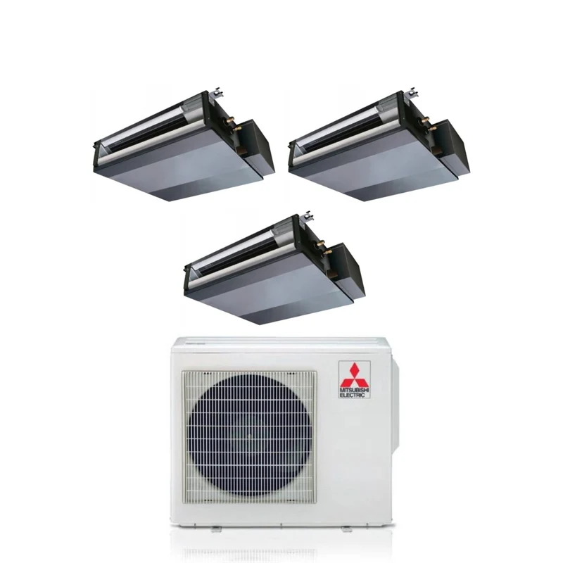 Klimaanlage Mitsubishi Electric Kanalgerät Canalizzabile Trial-Split Inverter 9+9+18 mit MXZ-4F72VF R-32 WLAN optional 9000+9000+18000