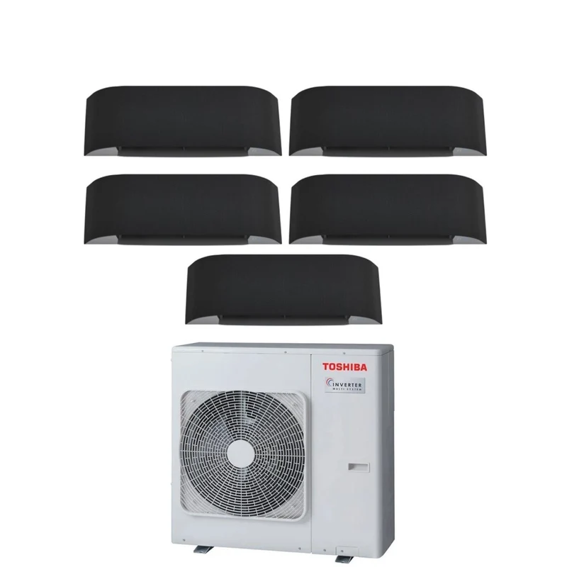 Climatizzatore Condizionatore Toshiba Penta Split Inverter serie HAORI 10+10+10+13+13 (9+9+9+12+12) RAS-5M34U2AVG-E R-32 Wi-Fi Integrato 10000+10000+10000+13000+13000 (9000+9000+9000+12000+12000) Grigio Scuro
