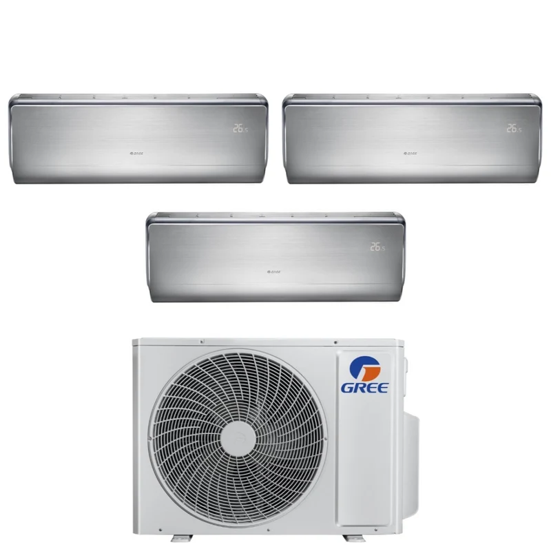 Climatizzatore Condizionatore Gree Trial Split Inverter serie U-CROWN 9+9+12 con GWHD(21)NK6OO R-32 Wi-Fi Integrato 9000+9000+12000