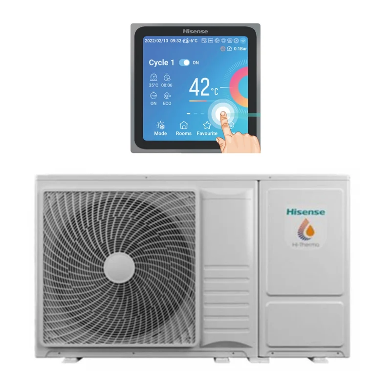 Hisense Hi-Terma Monobloc Reversible Wärmepumpe AHZ-080HCDS1 R-32 Wi-Fi optional mit Steuerung im Lieferumfang enthalten