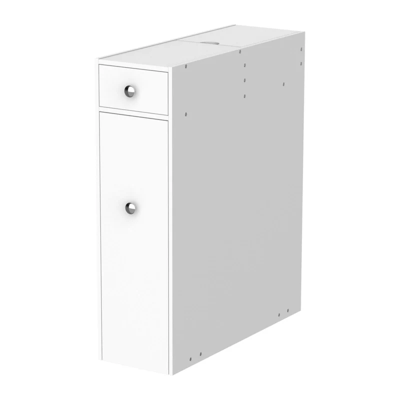 EASYCOMFORT Mobiletto a Colonna per Bagno Bianco 17x48x58cm