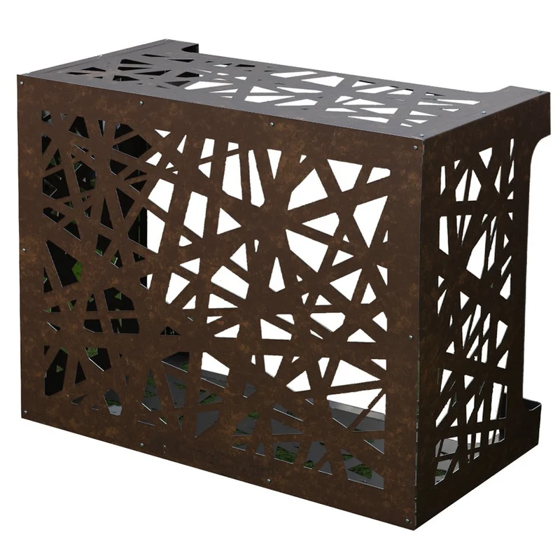 Klimaanlagenabdeckung für ARTIST-Klimaanlage Bronzebraunes Corten-Aluminium L86 x T44 x H68 cm