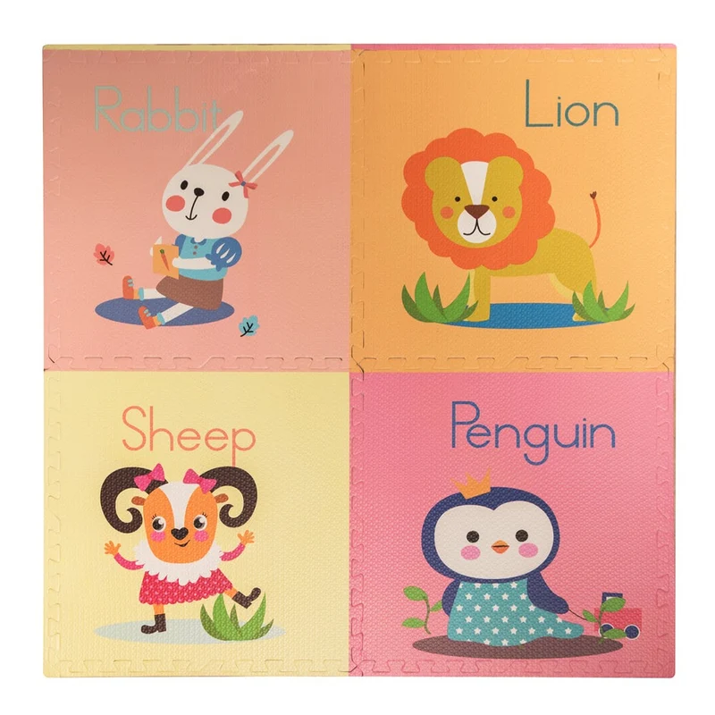 4PCS PINGUIN weicher Puzzlematten-Teppich 60 x 60 x 1 cm für Kinder im Innenbereich