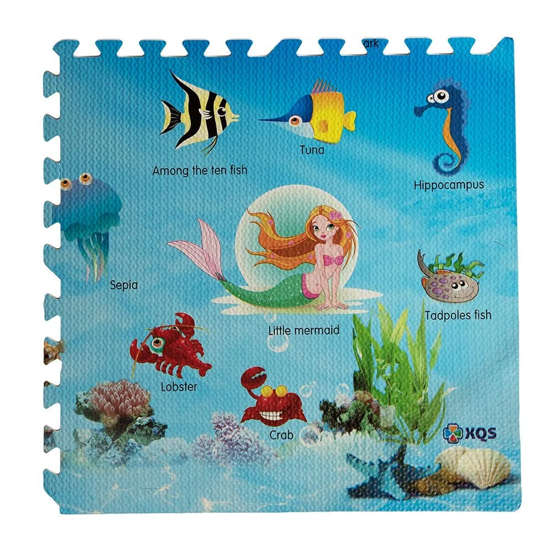 4PCS OCEAN weicher Puzzlematten-Teppich 60 x 60 x 1 cm für Kinder im Innenbereich
