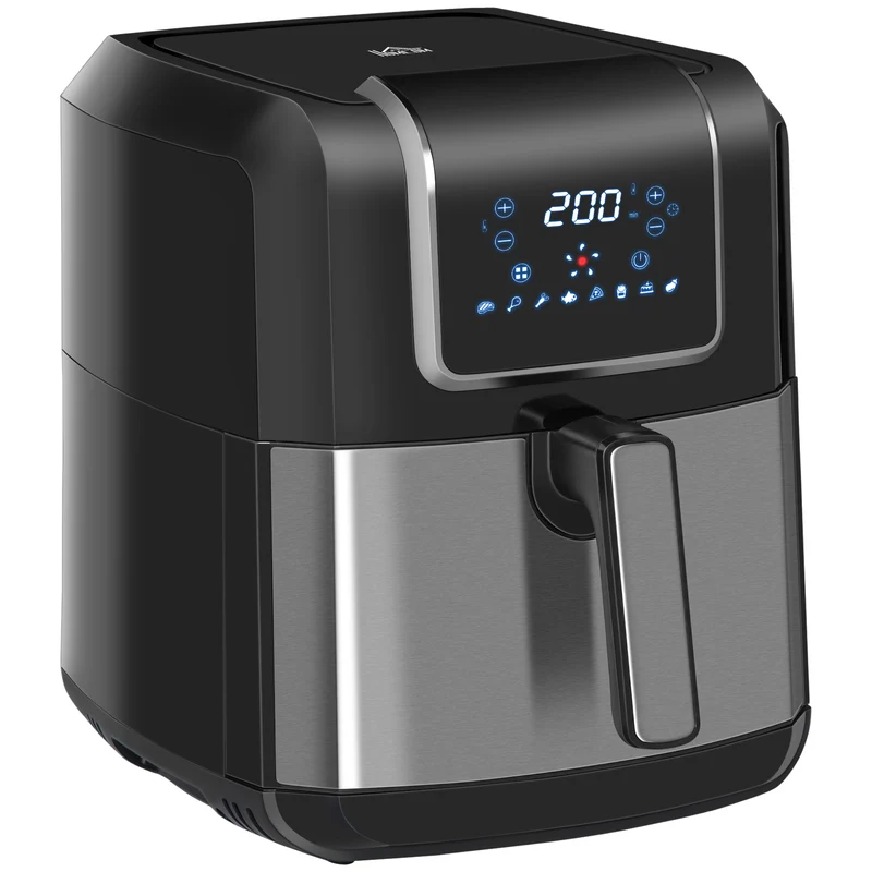 Easycomfort 8-in-1-Luftfritteuse, 6,5 Liter, 1700 W, mit 12 Programmen, Zubehör und schwarzem LED-Bildschirm