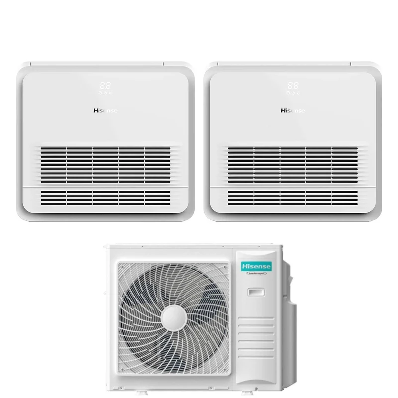 Hisense Dual Split Konsolen-Klimaanlage 18+18 mit 5AMW105U4RQC R-32 Wi-Fi Optional mit Fernbedienung als Standard 18000+18000