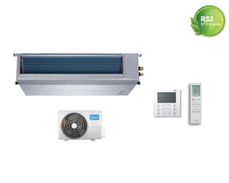 Midea Inverter-Kanalklimaanlage 24000 BTU R-32 MTI-24HWFNX mit Kabel- und Infrarotsteuerung R-32 Wi-Fi optional