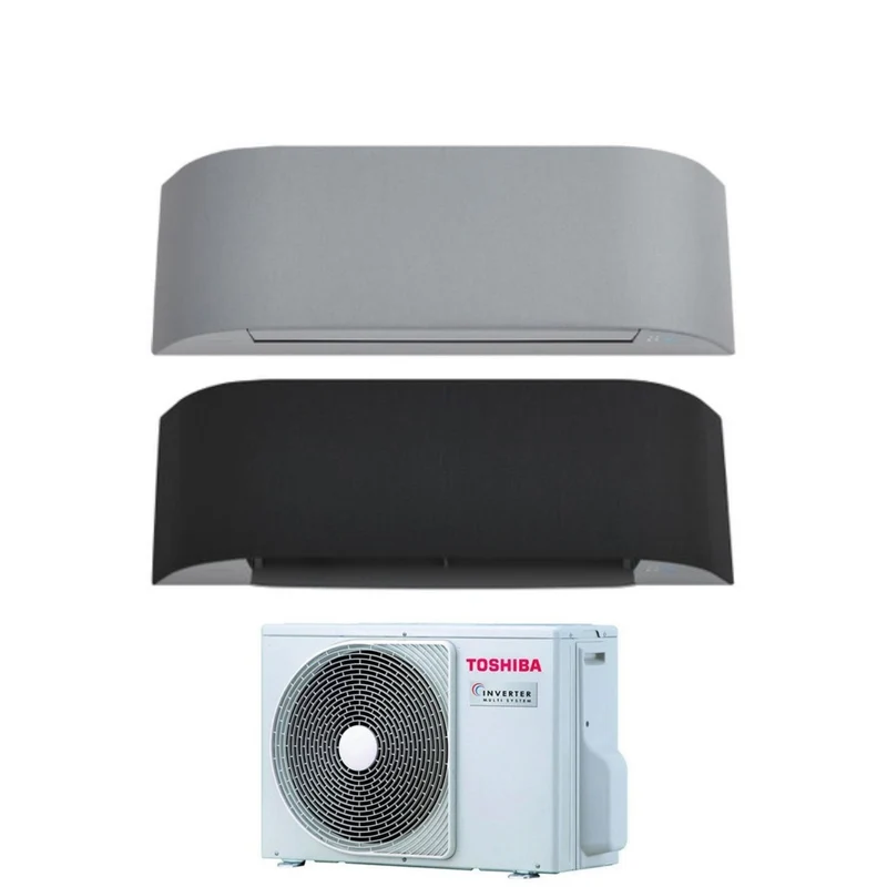 Toshiba Dual-Split-Inverter-Klimaanlage HAORI Serie 13+13 (12+12) mit RAS-2M18U2AVG-E R-32, integriertem WLAN, 13000+13000 (12000+12000) Klimaanlage, Farben: Hellgrau und Dunkelgrau