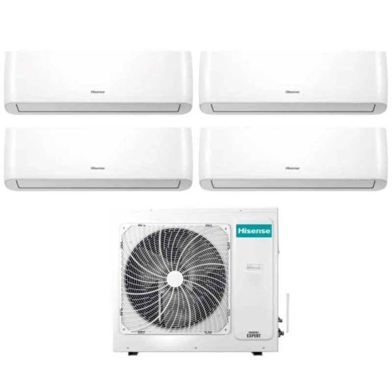 Hisense Quadri Split Inverter-Klimaanlage ENERGY PRO Serie 9+9+9+9 mit 4AMW105U4RAA R-32 Integriertes WLAN 9000+9000+9000+9000 - Neu
