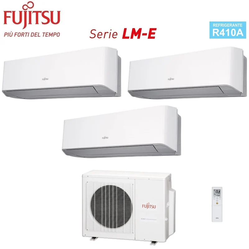 Climatizzatore Condizionatore Fujitsu Trial Split Inverter Serie LM 9+12+12 con AOYG24L 9000+12000+12000 R-410