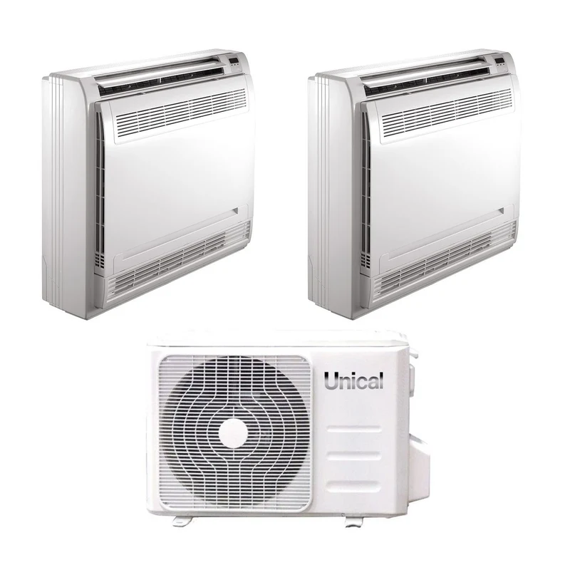 Unical Dual Split Inverter Bodenklimagerät 12+12 mit KMX4 28HE R-32 12000+12000