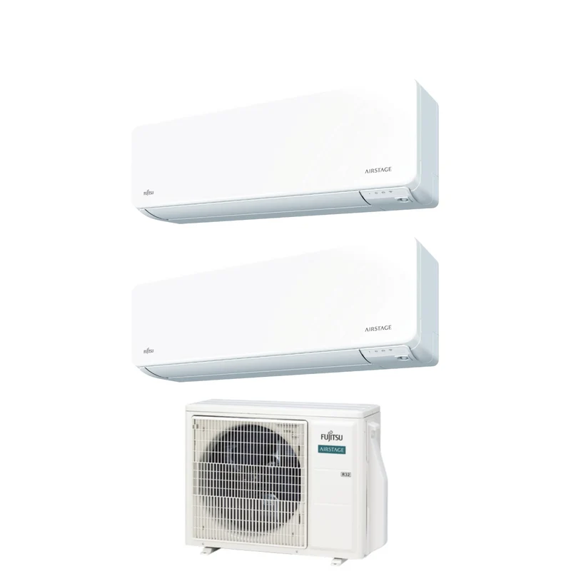 Fujitsu KG Airstage 12+12 Dual-Split-Klimaanlage mit AOEG18KBCA2 R-32 integriertem WLAN