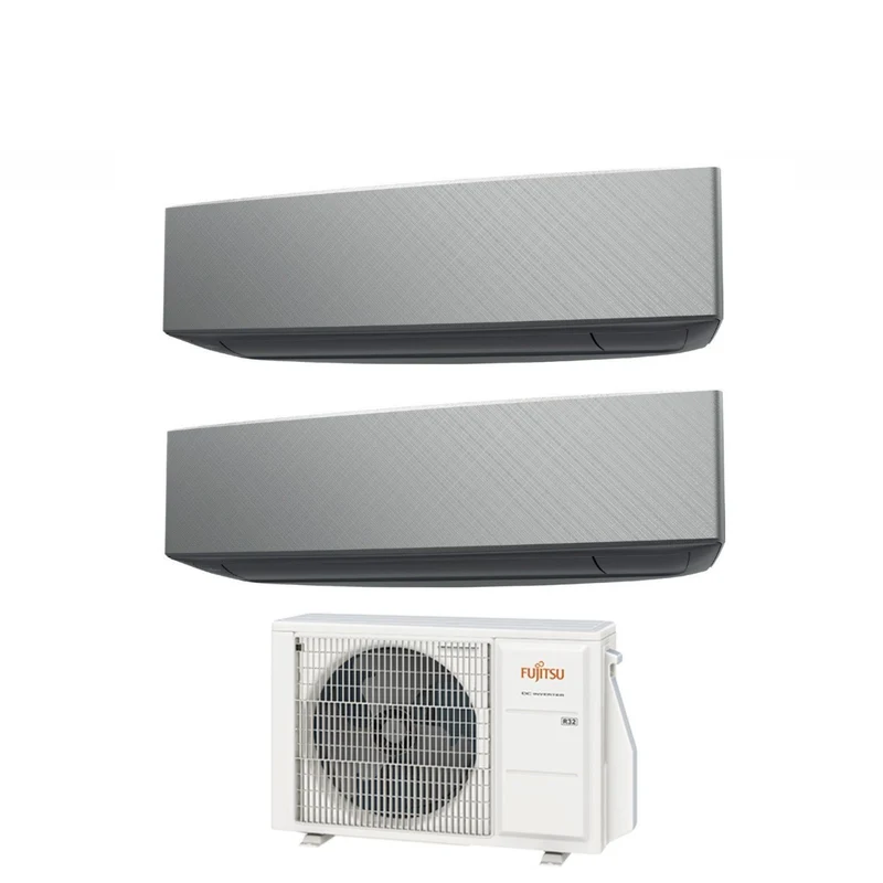 Fujitsu Dual Split Inverter Klimaanlage KE SILVER 9+12 Serie mit AOYG18KBTA2 R-32 WI-Fi optional 9000+12000 Silberfarbe