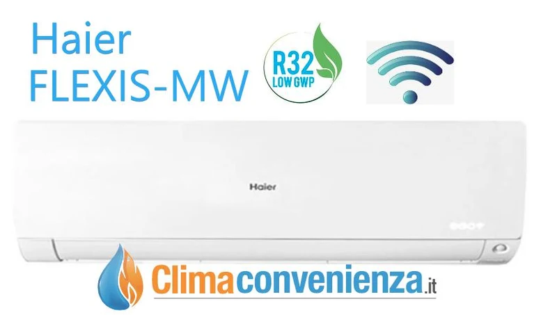 Innenwandgerät Haier Inverter FLEXIS WHITE Serie MW 7000 BTU AS20S2SF1FA-MW R-32 Integriertes WLAN, weiße Farbe